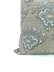 Square/Lumber block print pillow cover- heavy linen- DHWANI - Fabdivine