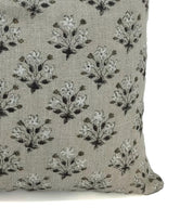 Hand Block Print thick/heavy linen designer pillow cover- DIWALI FLOWER - Fabdivine