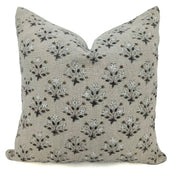 Hand Block Print thick/heavy linen designer pillow cover- DIWALI FLOWER - Fabdivine