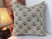 Hand Block Print thick/heavy linen designer pillow cover- DIWALI FLOWER - Fabdivine