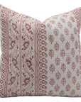 Designer Hand Block Print Thick Linen Throw Pillow Cover - FLORAL BAGH - Fabdivine