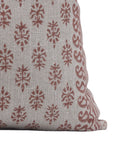 Designer Hand Block Print Thick Linen Throw Pillow Cover - FLORAL BAGH - Fabdivine