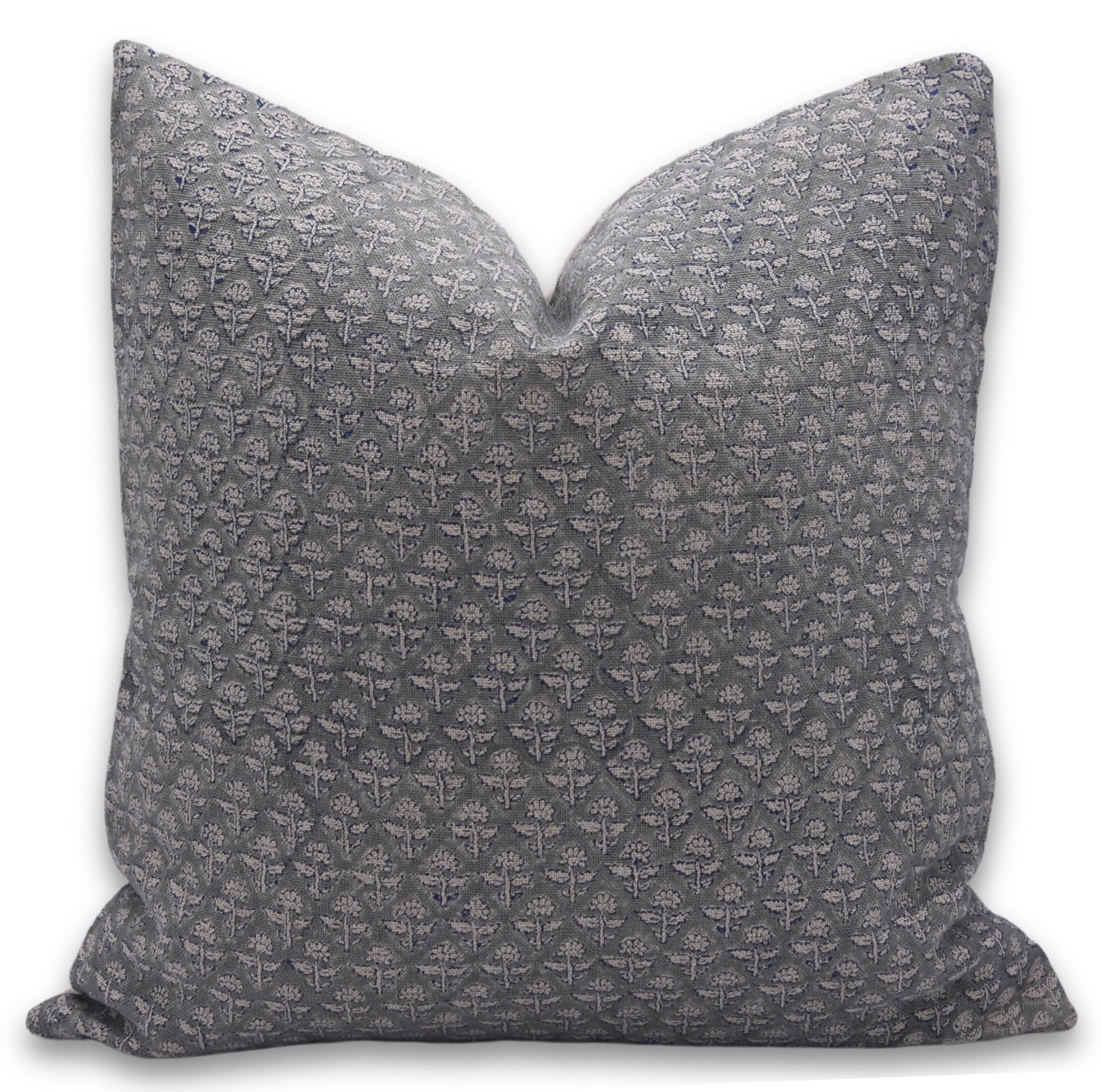 Hand Block Print thick linen designer pillow cover- GUL MOHAR - Fabdivine