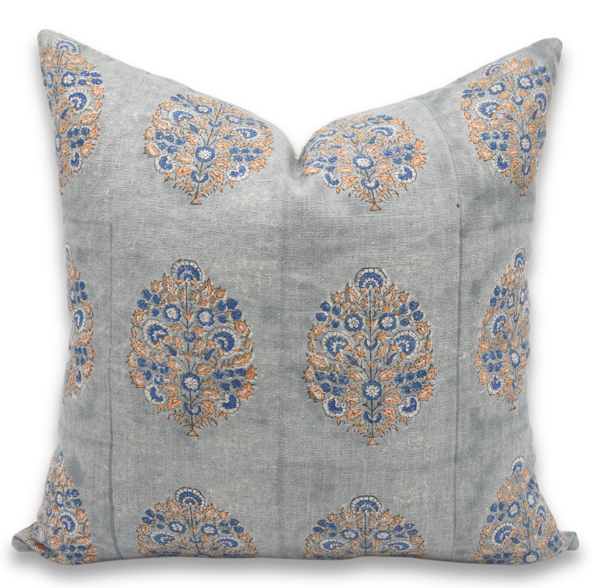 Block print Pillow cover for sofa, couch or bed- thick linen- GULDASTA - Fabdivine