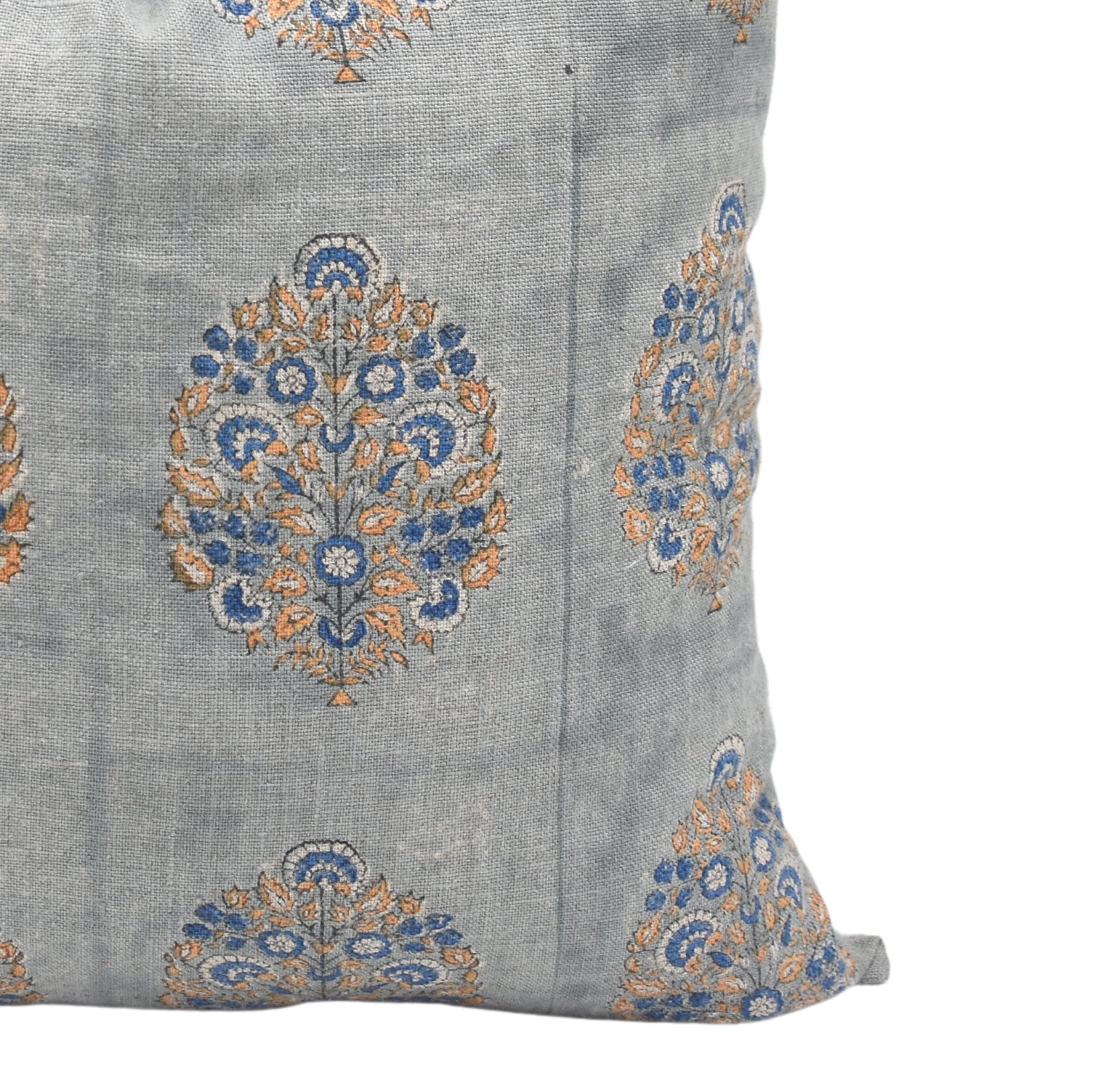 Block print Pillow cover for sofa, couch or bed- thick linen- GULDASTA - Fabdivine