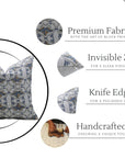 HRIDYAVAN Thick Linen designer pillow cover featuring Hand Block Print - Fabdivine