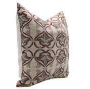 Think Linen block print designer boho pillow/cushion cover- HRIDYAVAN - Fabdivine