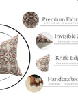 Think Linen block print designer boho pillow/cushion cover- HRIDYAVAN - Fabdivine