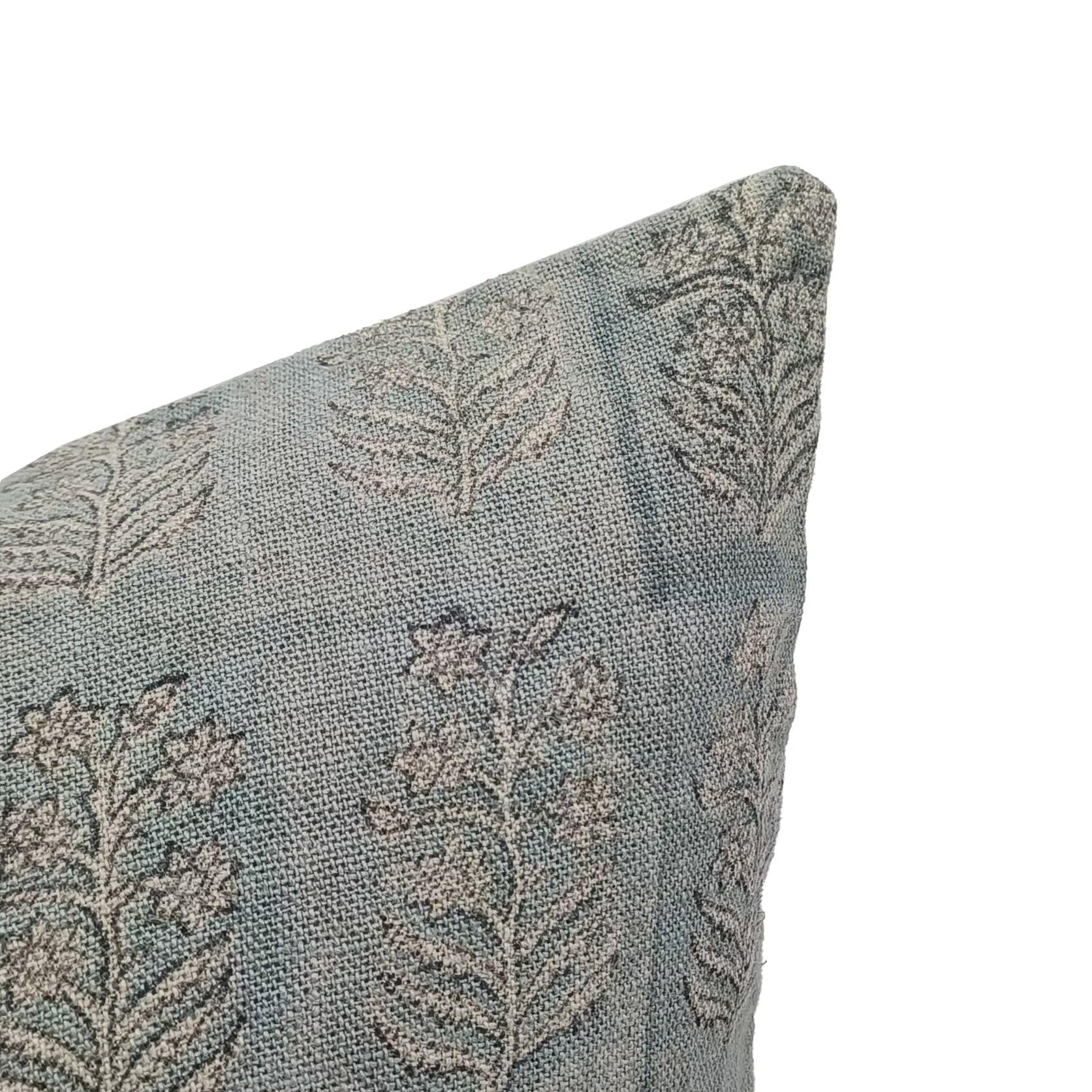 Square linen pillow cover with lumber block print - INDERDHANUSH - Fabdivine