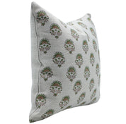 Block print Thick Linen throw pillow cover- INDERJEET - Fabdivine