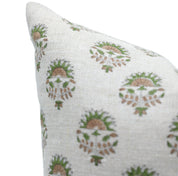 Block print Thick Linen throw pillow cover- INDERJEET - Fabdivine