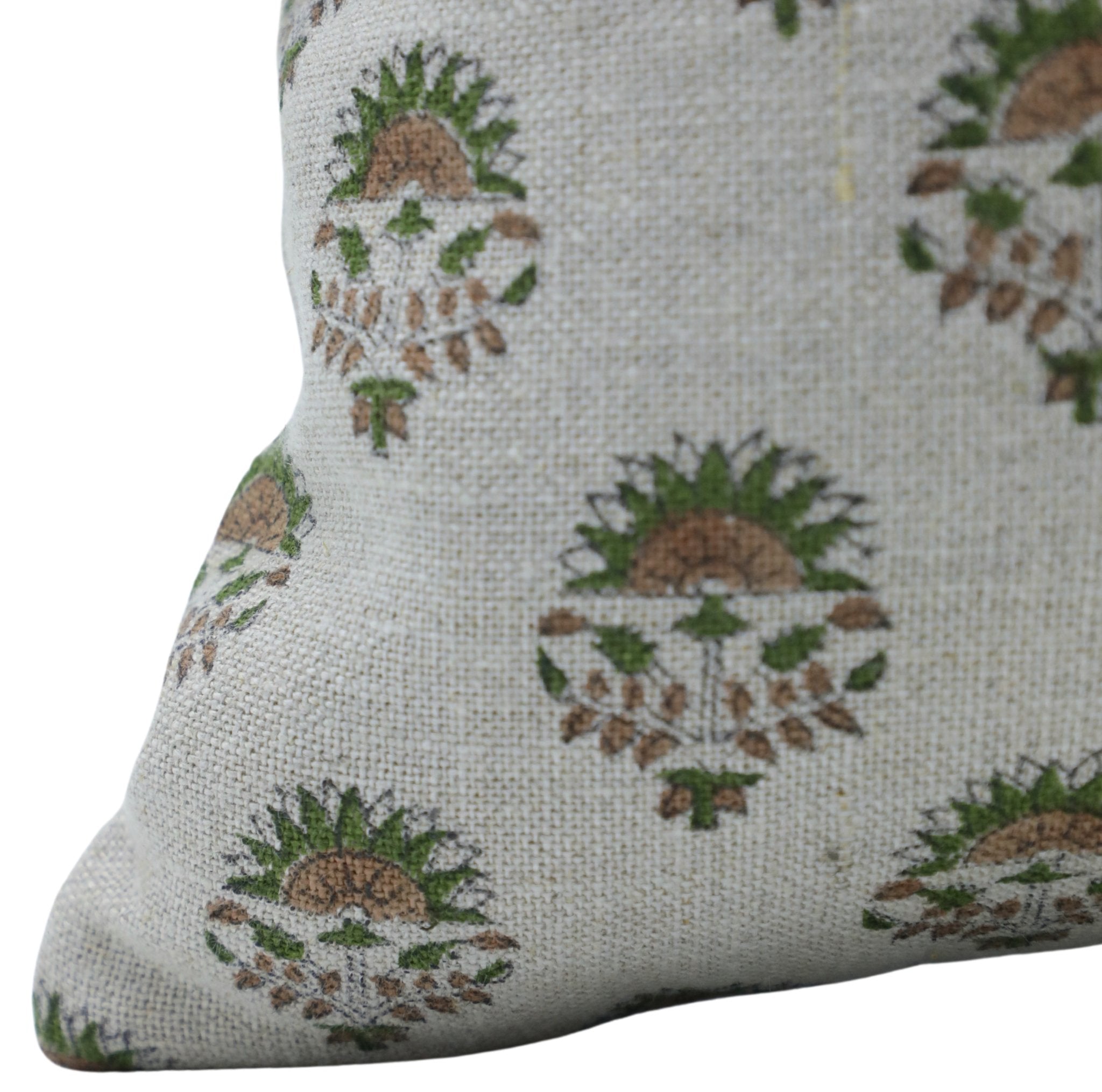 Block print Thick Linen throw pillow cover- INDERJEET - Fabdivine