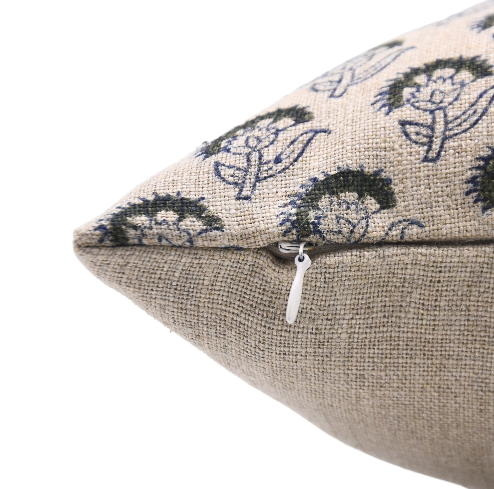 Square/Lumber block print pillow cover- thick linen- JUJU FLOWER - Fabdivine