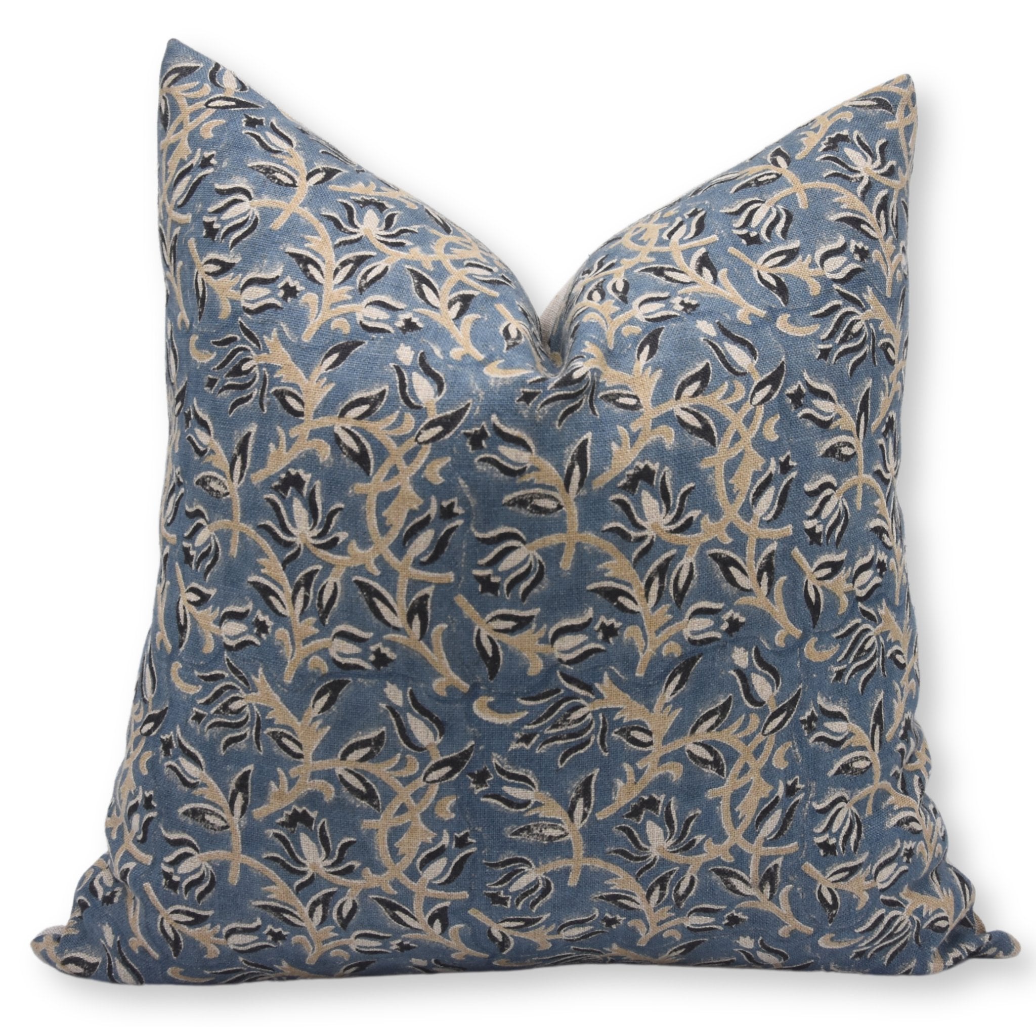 Square/Lumber block print pillow cover- thick linen- KAMAL DUTTA - Fabdivine