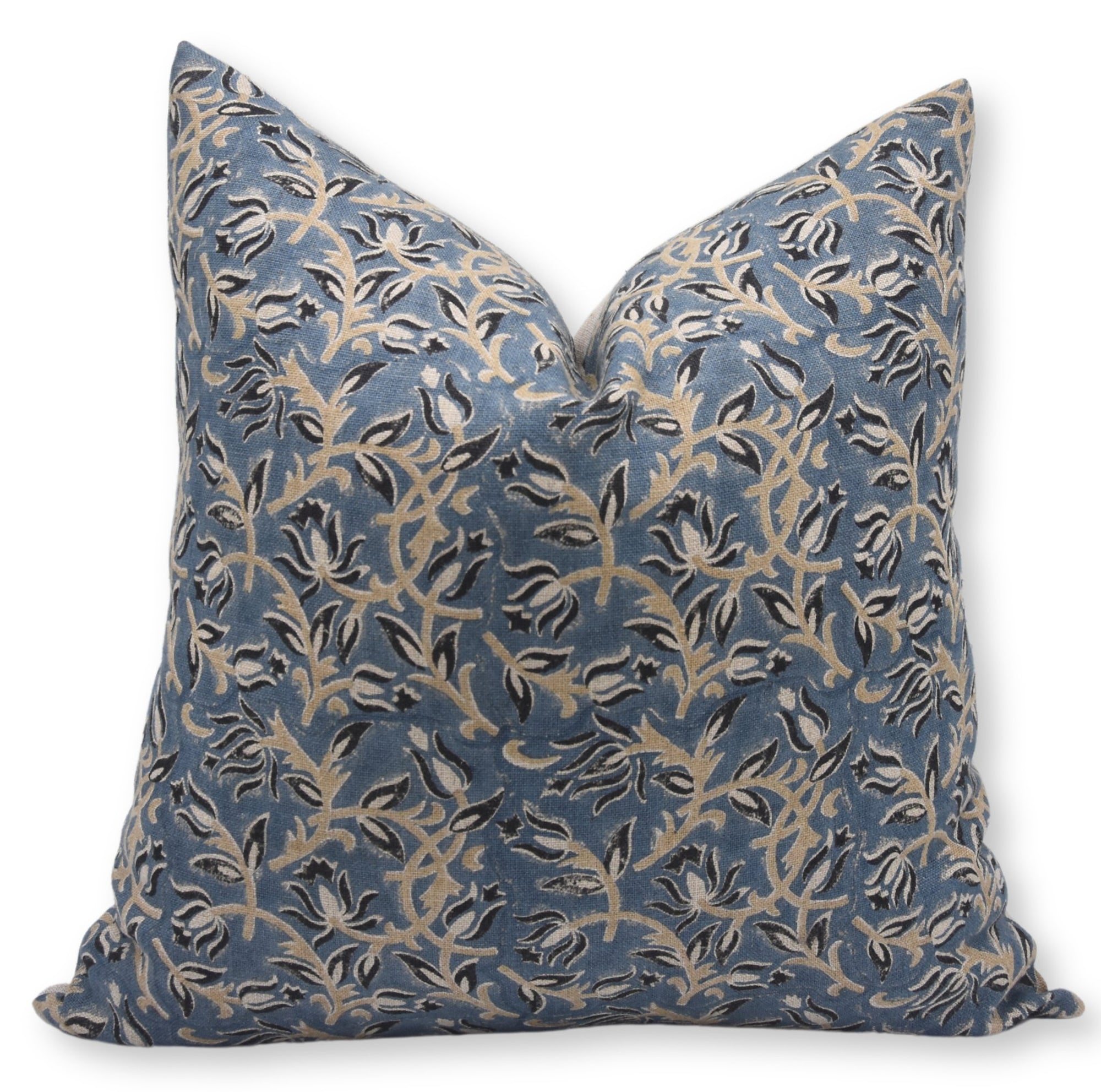 Square/Lumber block print pillow cover- thick linen- KAMAL DUTTA - Fabdivine