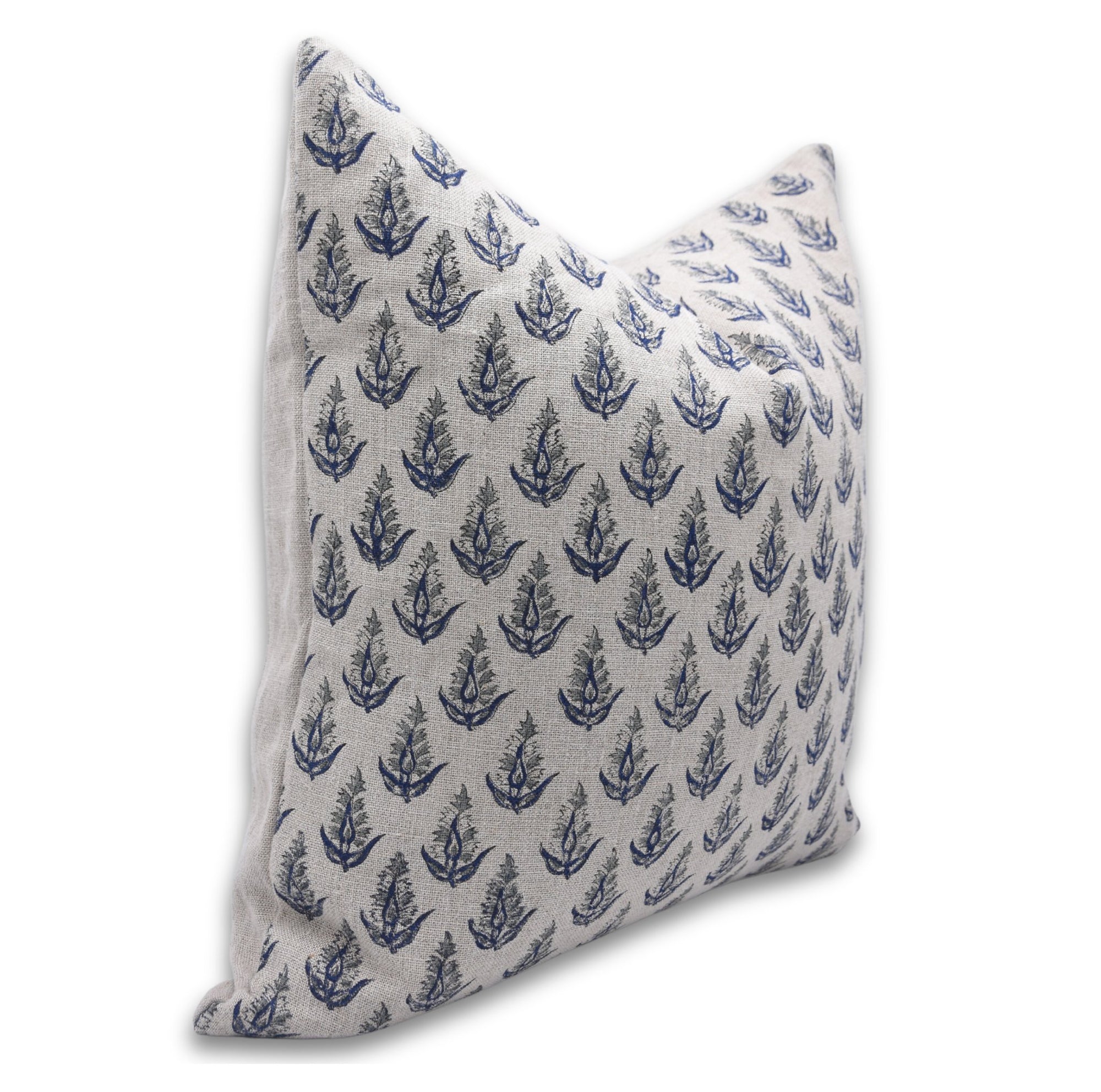 Heavy Linen block print designer boho pillow/cushion cover- KANAK BUTI - Fabdivine