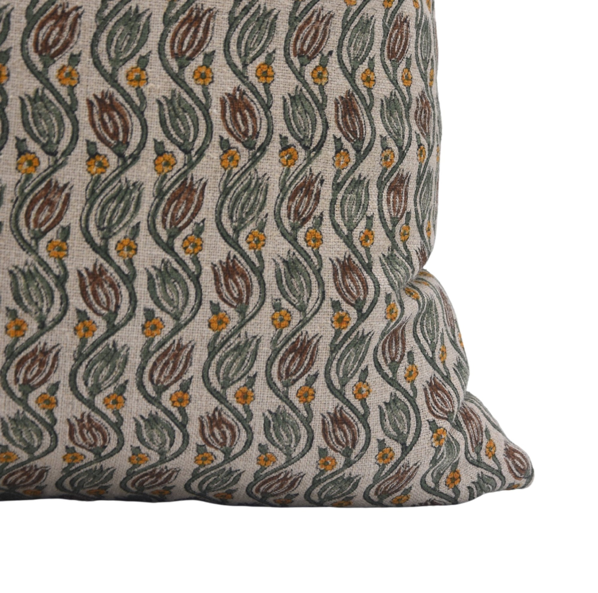 Hand Block Print Thick Linen Throw Pillow Cover - Designer Collection KER SANGRI - Fabdivine