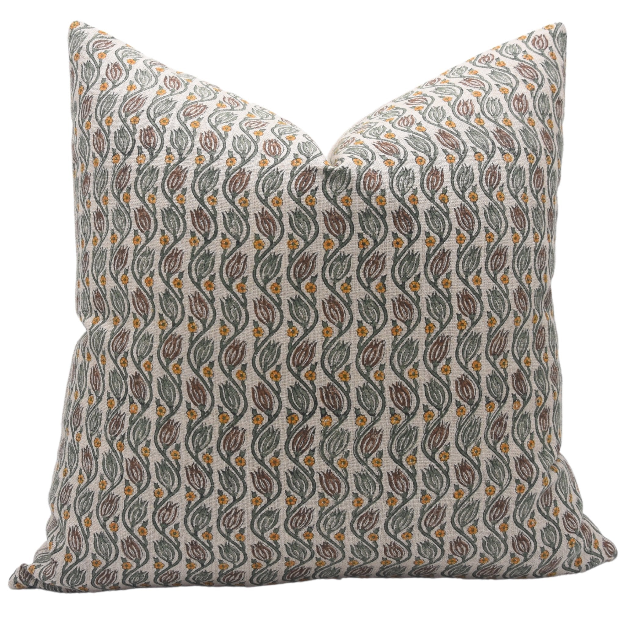 Hand Block Print Thick Linen Throw Pillow Cover - Designer Collection KER SANGRI - Fabdivine