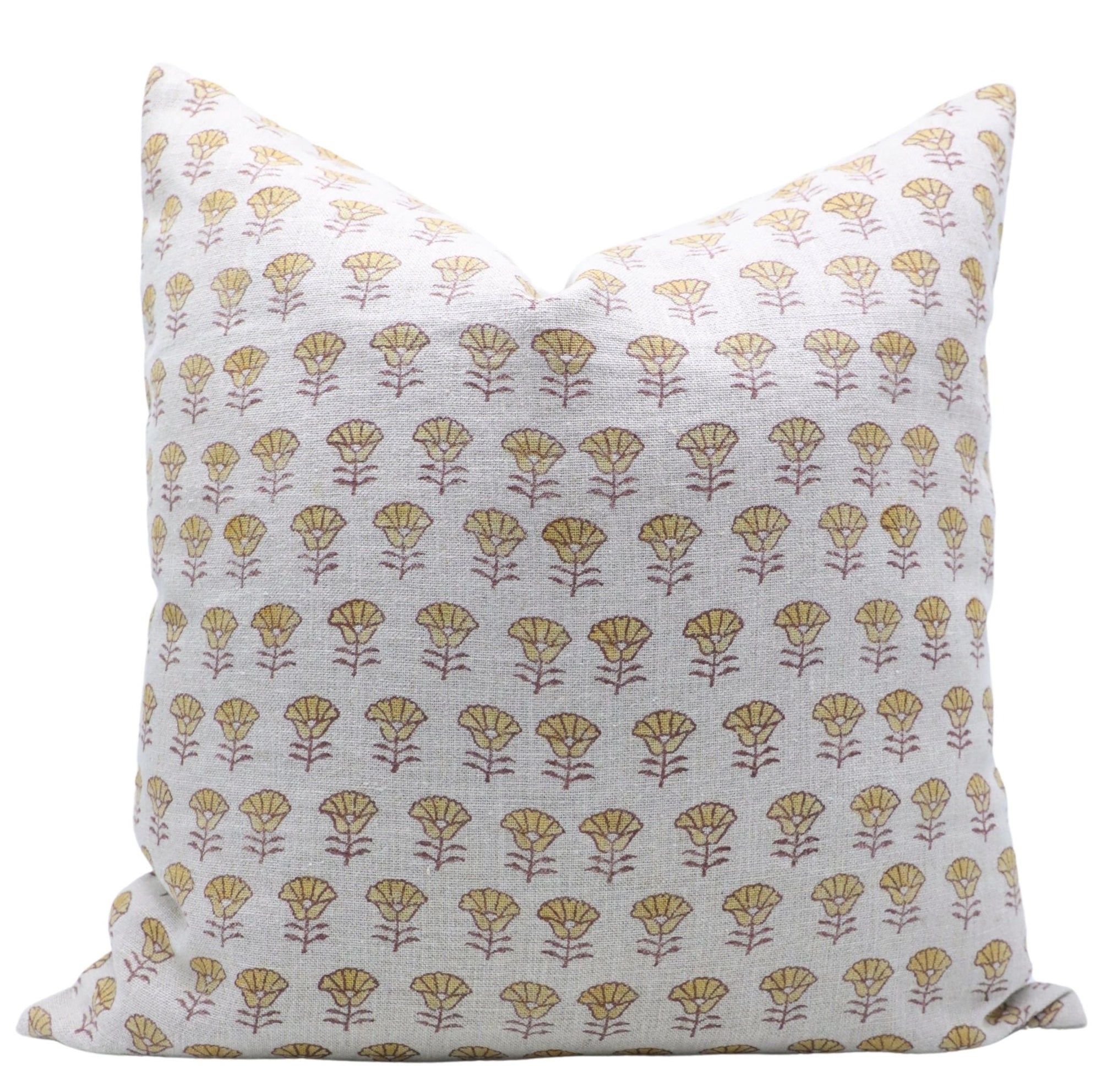 Thick Linen block print designer boho pillow/cushion cover- KOHINOOR - Fabdivine