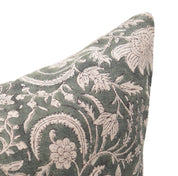 Block print Heavy Linen Pillow Cover - KUNDANVAN - Fabdivine