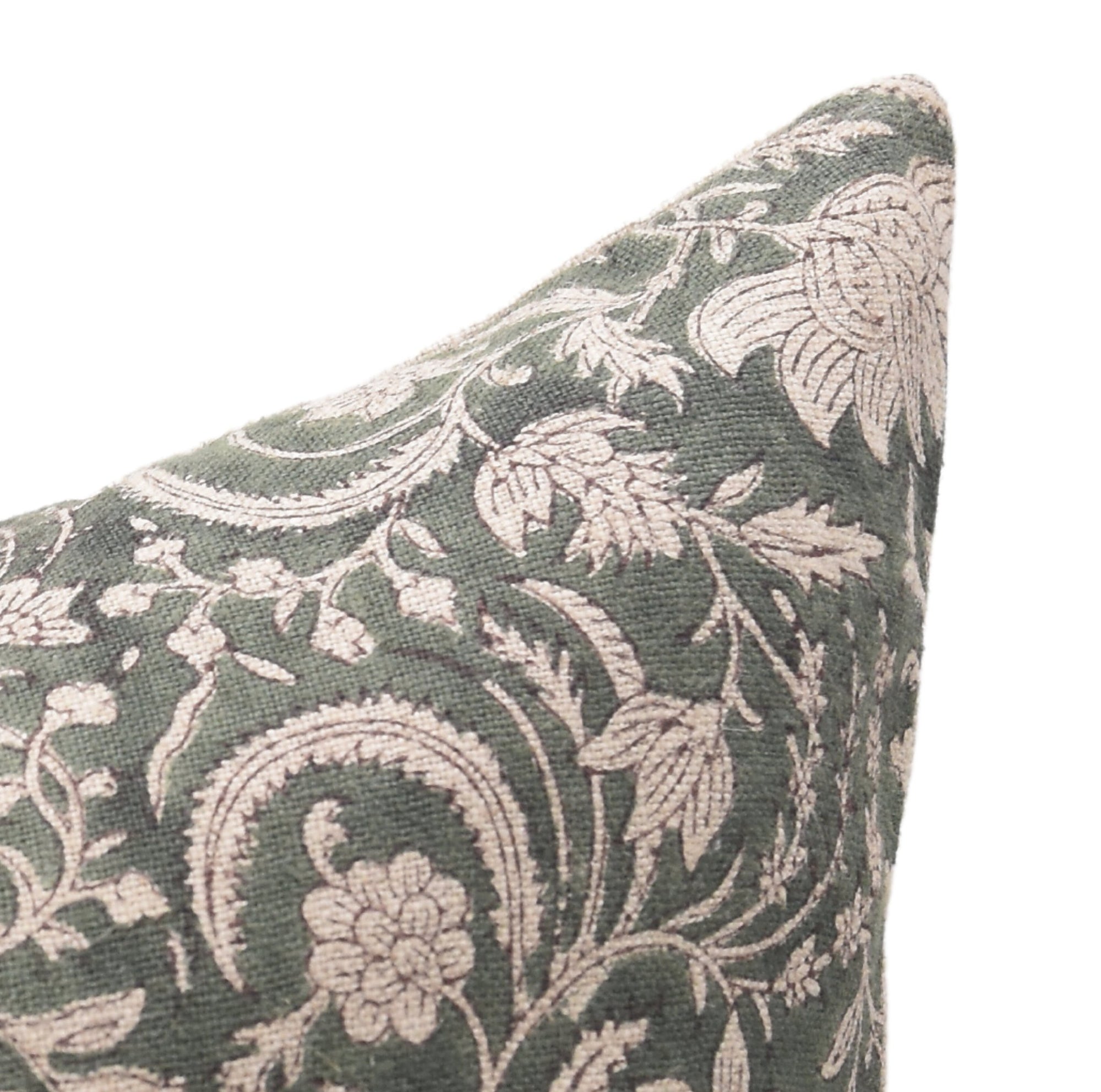 Block print Heavy Linen Pillow Cover - KUNDANVAN - Fabdivine