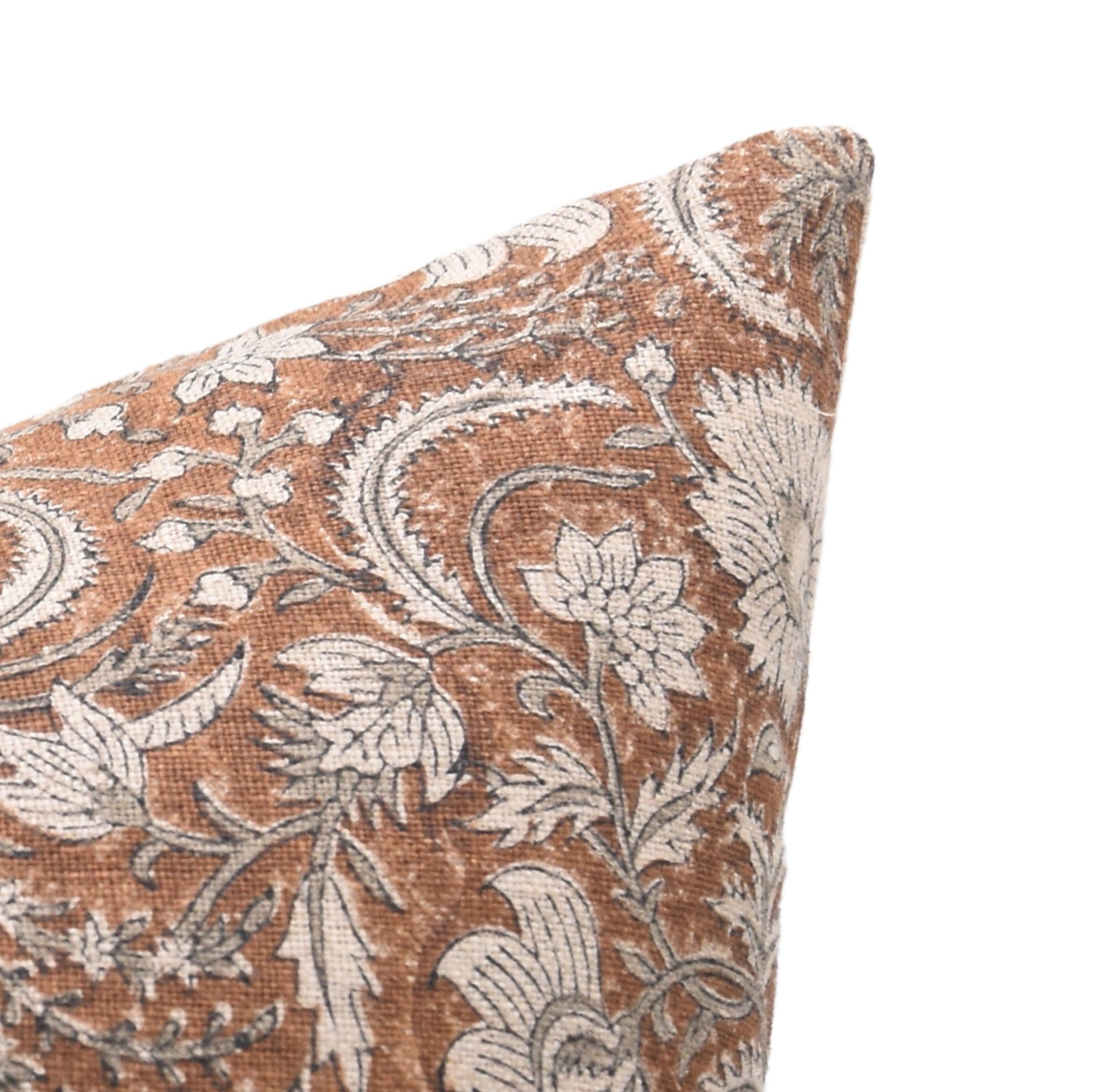 KUNDANVAN Thick Linen block print boho pillow cover - Fabdivine