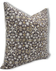 Hand Block Print thick linen designer pillow cover- MAHALAKSHMI - Fabdivine