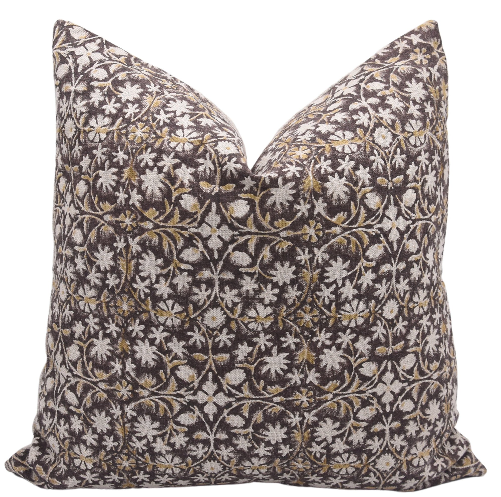 Hand Block Print thick linen designer pillow cover- MAHALAKSHMI - Fabdivine