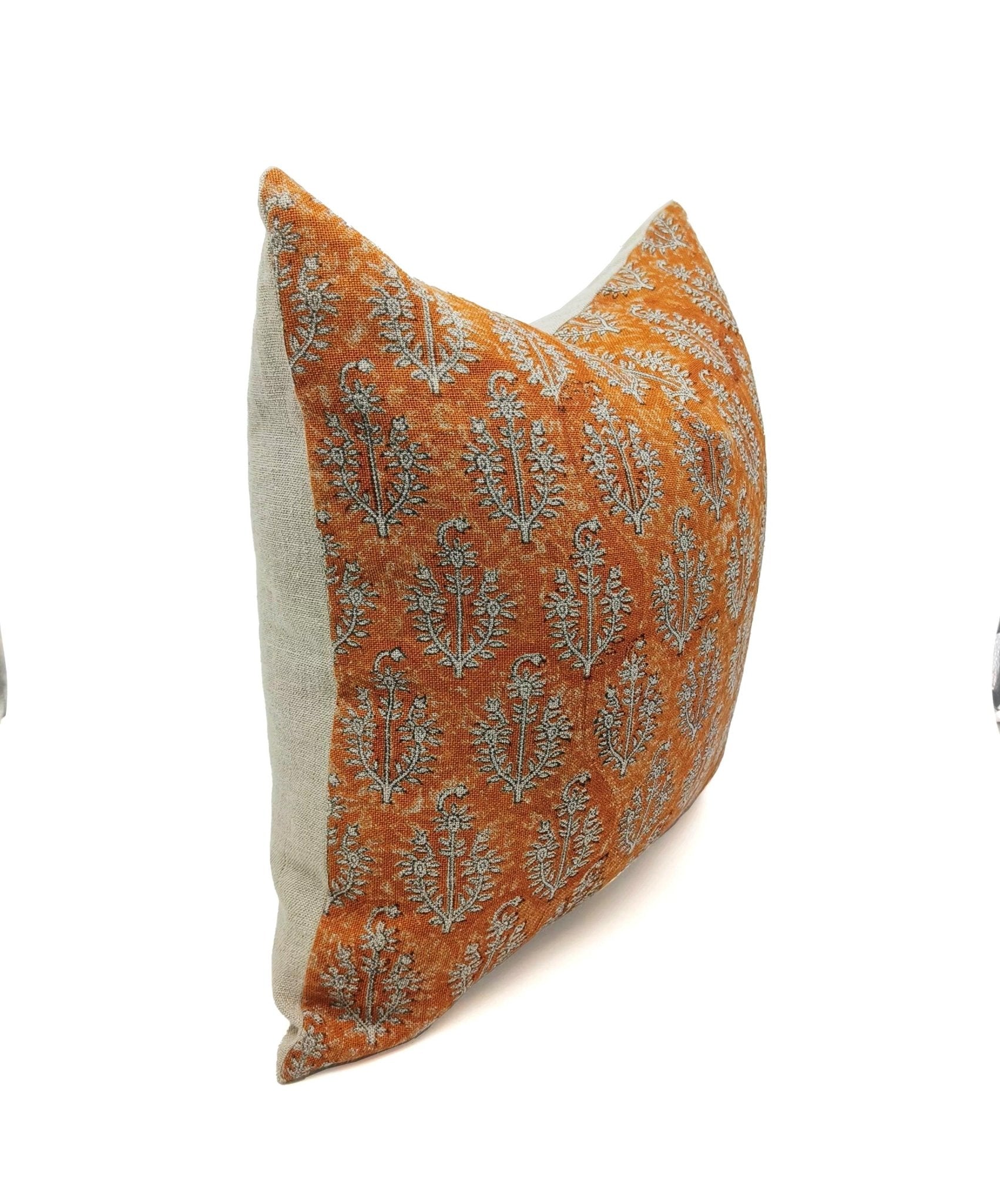 Combo 3 Thick Linen block print designer boho pillow/cushion covers- MANIKARNIKA HARIT- SURYA GAGAN- VARANASI - Fabdivine