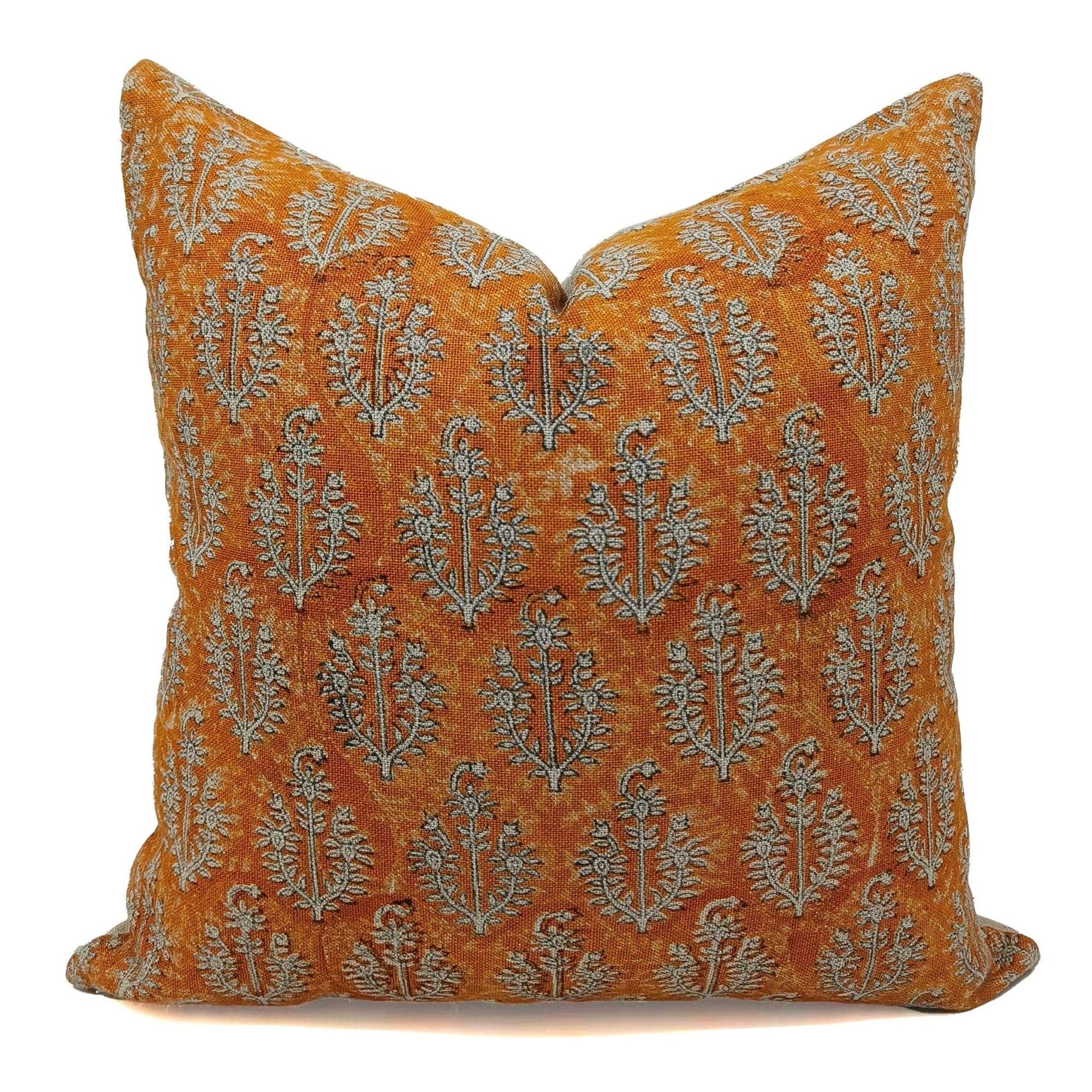 Combo 3 Thick Linen block print designer boho pillow/cushion covers- MANIKARNIKA HARIT- SURYA GAGAN- VARANASI - Fabdivine