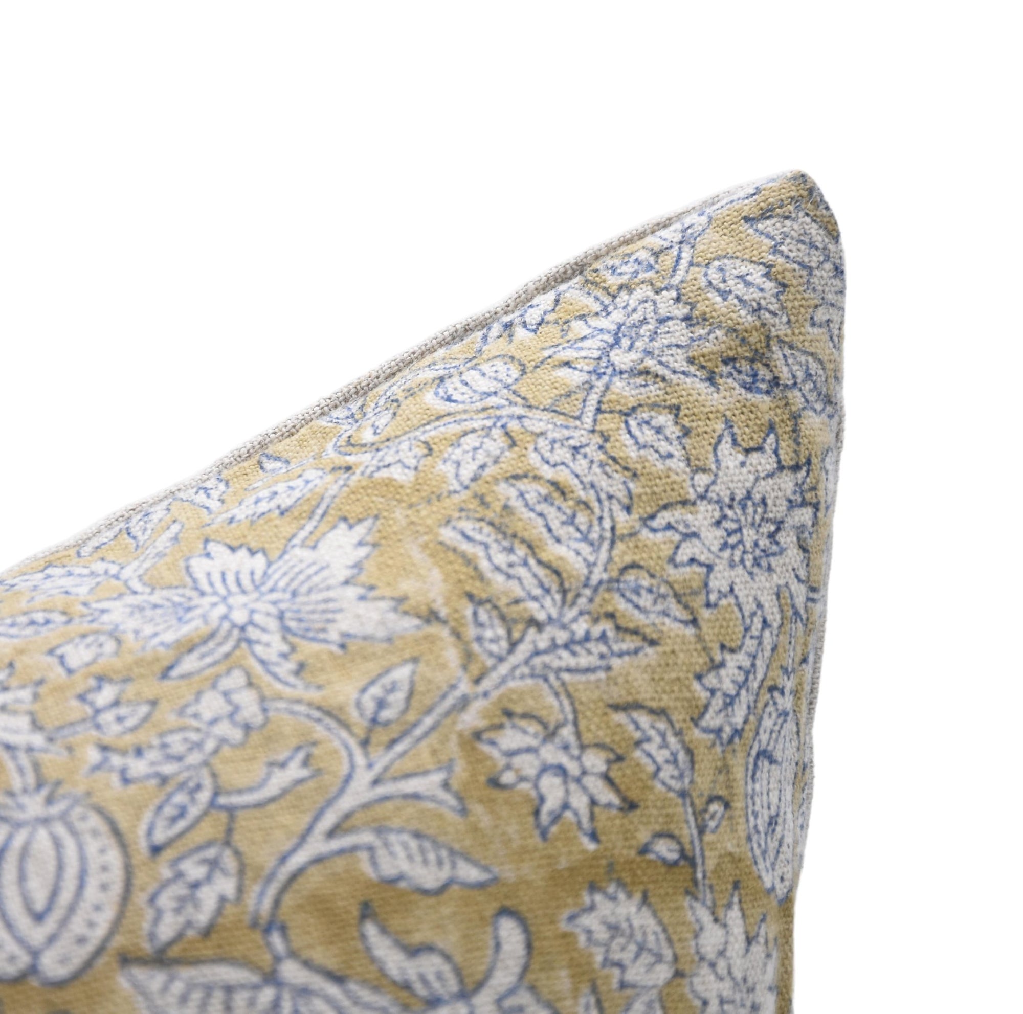 Throw Pillow Cover –Designer Collection of Hand Block Print Heavy Linen- MANIKARNIKA - Fabdivine