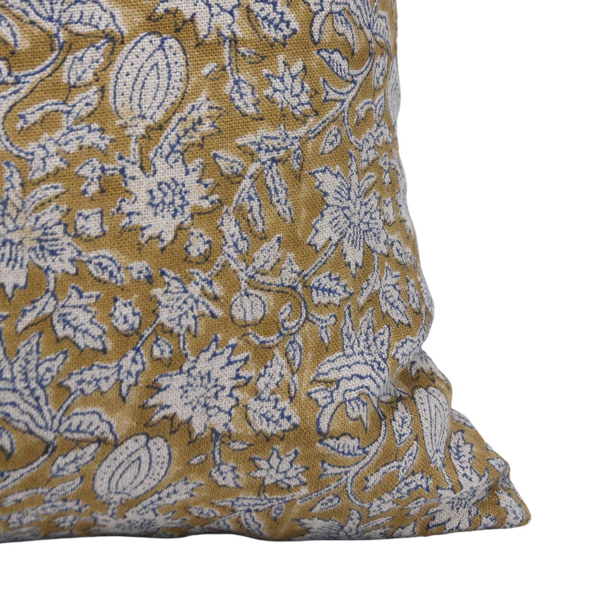 MANIKARNIKA Thick Linen block print designer boho pillow/cushion cover - Fabdivine