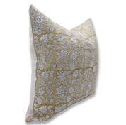 Throw Pillow Cover –Designer Collection of Hand Block Print Heavy Linen- MANIKARNIKA - Fabdivine