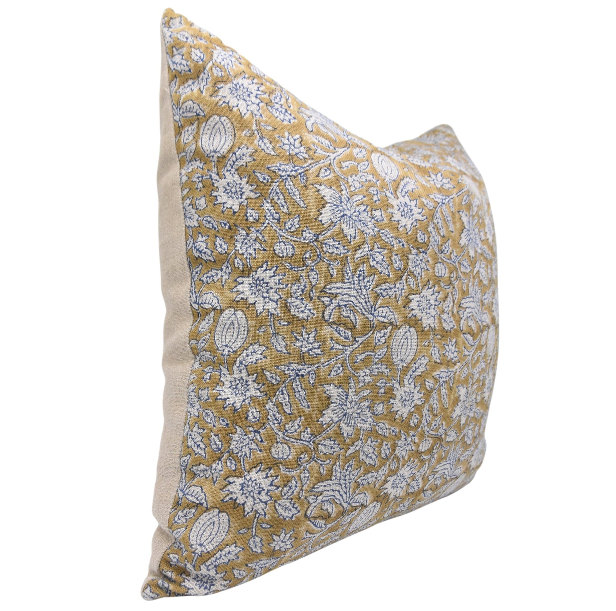 MANIKARNIKA Thick Linen block print designer boho pillow/cushion cover - Fabdivine