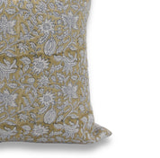 Throw Pillow Cover –Designer Collection of Hand Block Print Heavy Linen- MANIKARNIKA - Fabdivine