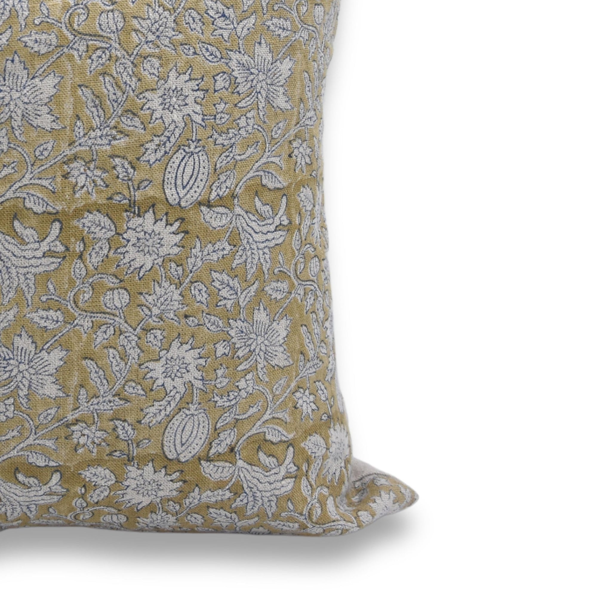 Throw Pillow Cover –Designer Collection of Hand Block Print Heavy Linen- MANIKARNIKA - Fabdivine