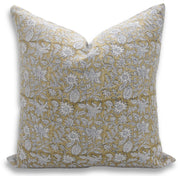 Throw Pillow Cover –Designer Collection of Hand Block Print Heavy Linen- MANIKARNIKA - Fabdivine