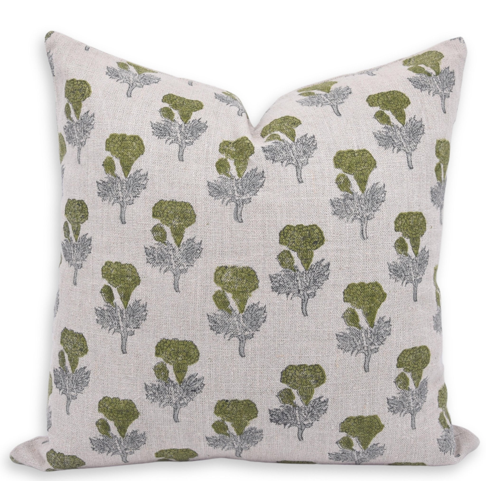 Lumber block print pillow cover- Thick Linen- MANMOHAN - Fabdivine