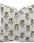 Square/Lumber block print pillow cover- Thick Linen- MANMOHAN - Fabdivine