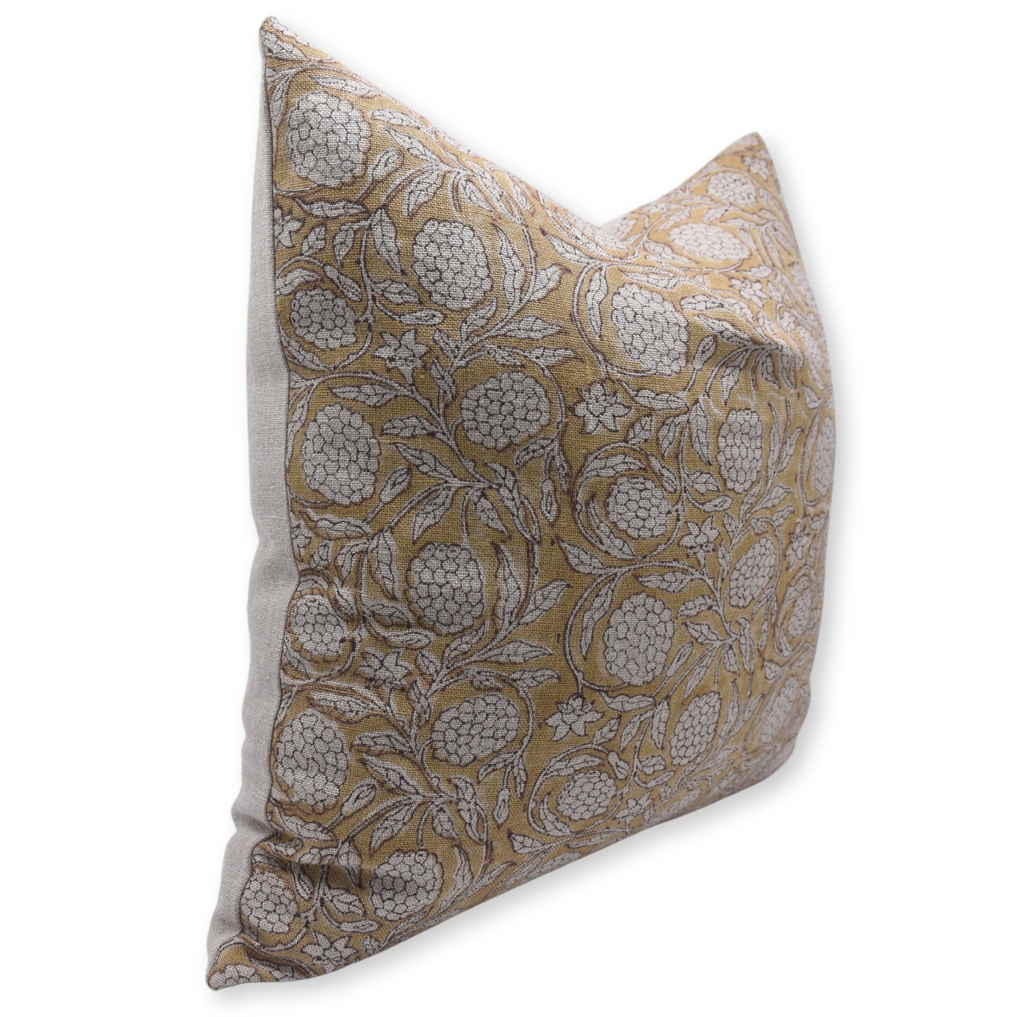 Throw Pillow Cover –Designer Collection of Hand Block Print Thick Linen- MERAKI - Fabdivine