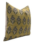 Heavy Linen Pillow Cover in Block Print - MOR MUKUT - Fabdivine