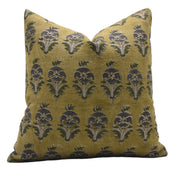 Heavy Linen Pillow Cover in Block Print - MOR MUKUT - Fabdivine