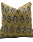 Heavy Linen Pillow Cover in Block Print - MOR MUKUT - Fabdivine