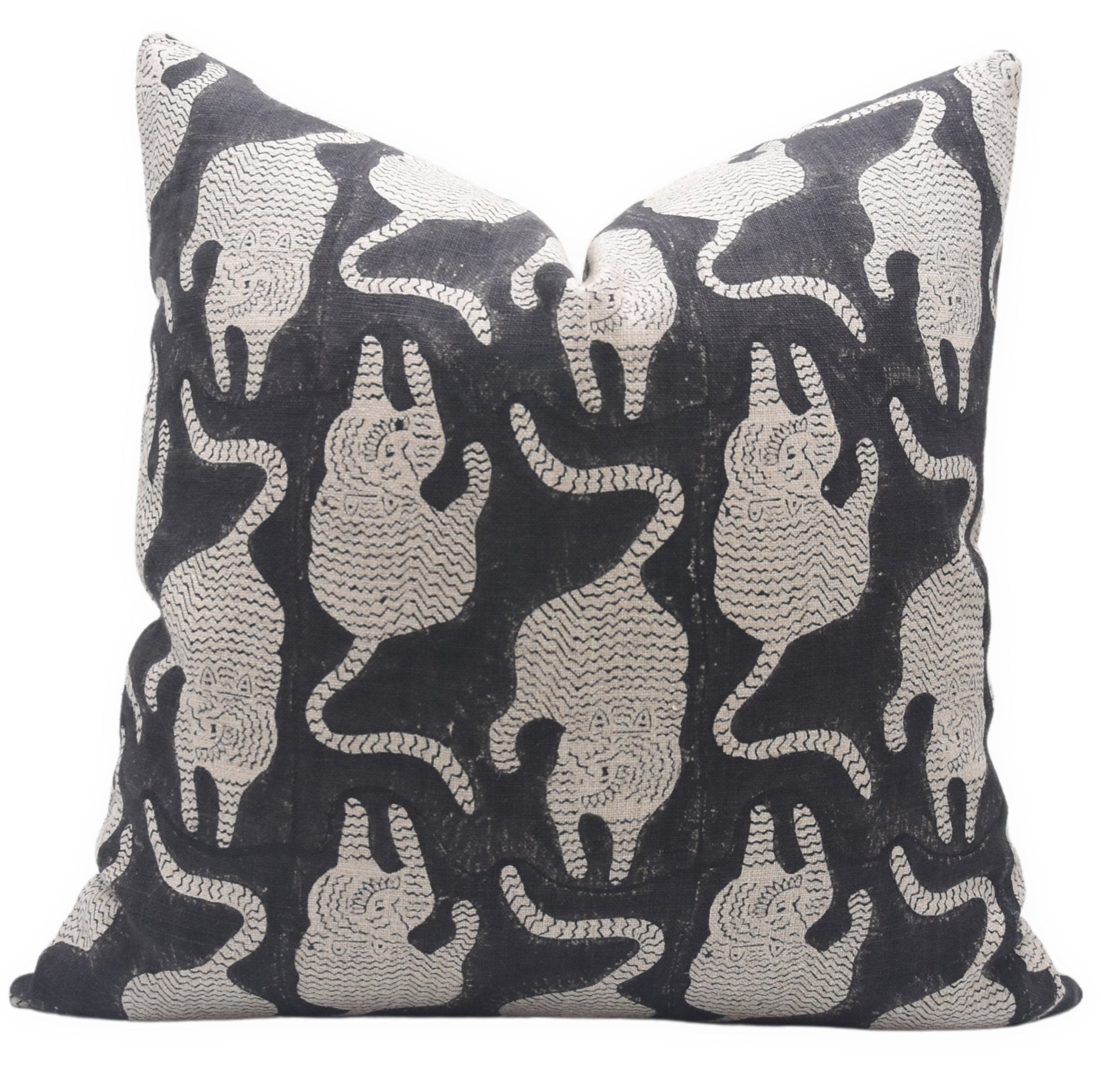 Hand Block Print linen pillow cover - MUSHAK - Fabdivine