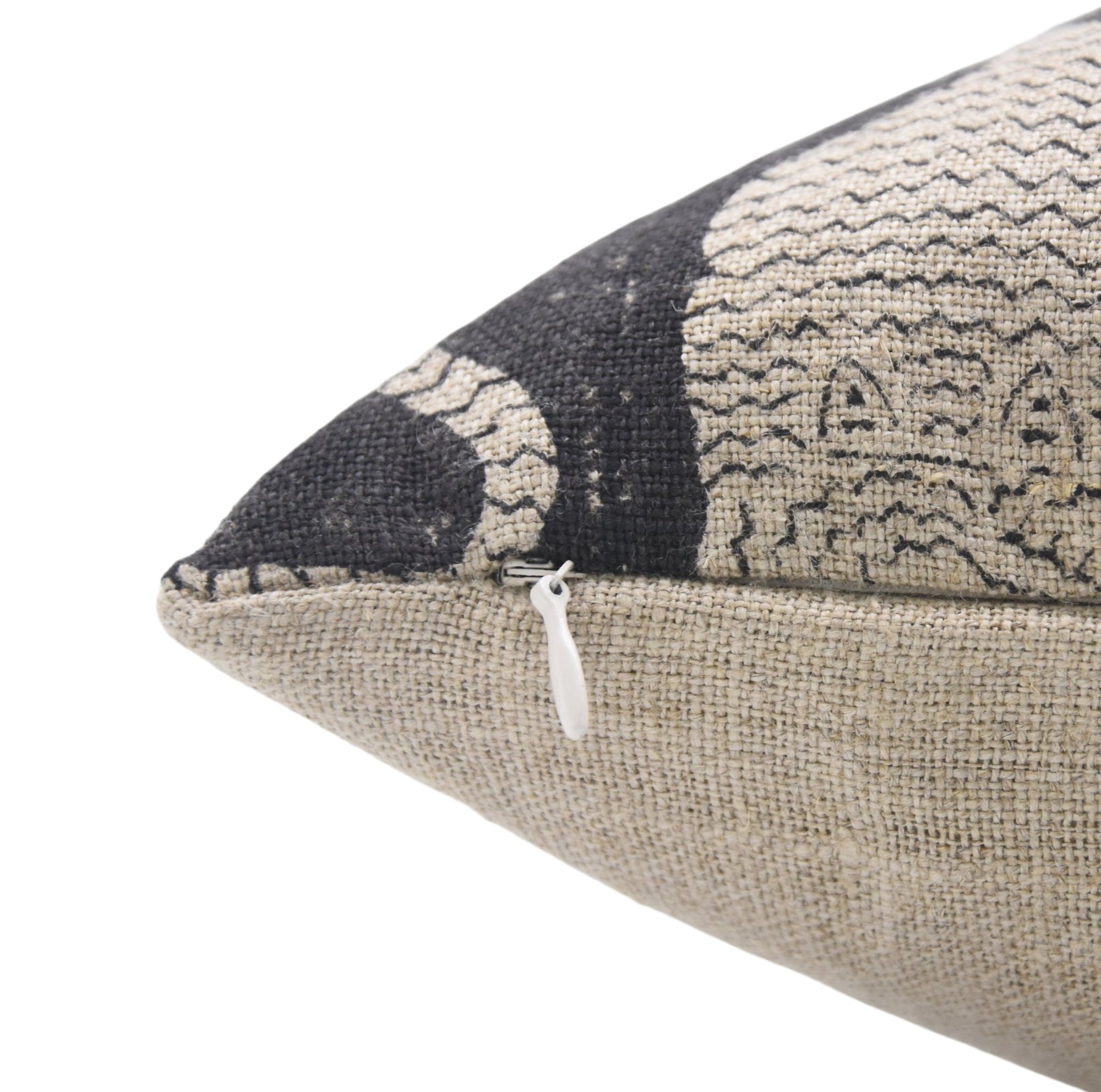 Hand Block Print linen pillow cover - MUSHAK - Fabdivine