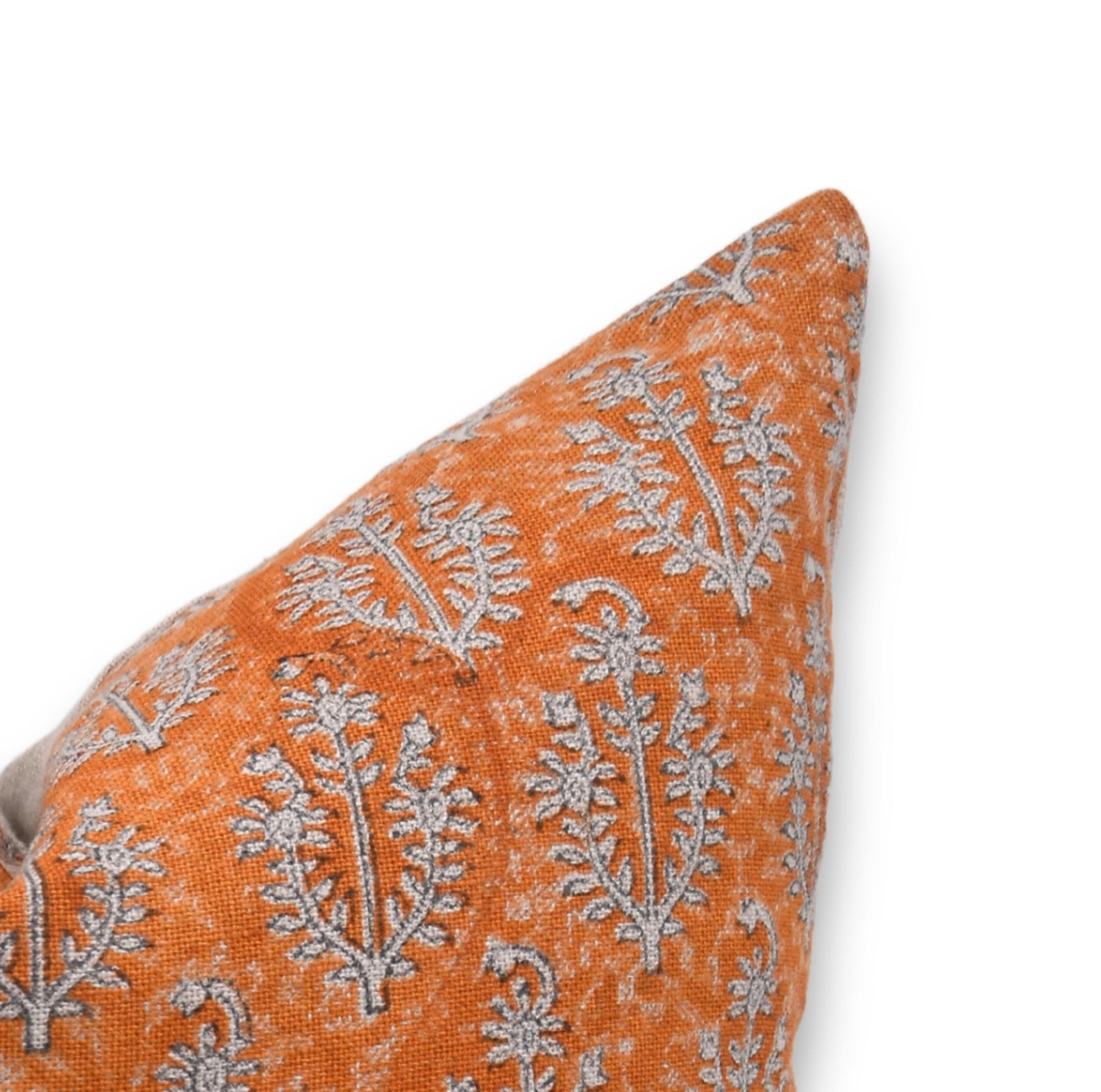 Block print heavy linen throw pillow cover- NEEL GAGAN - Fabdivine