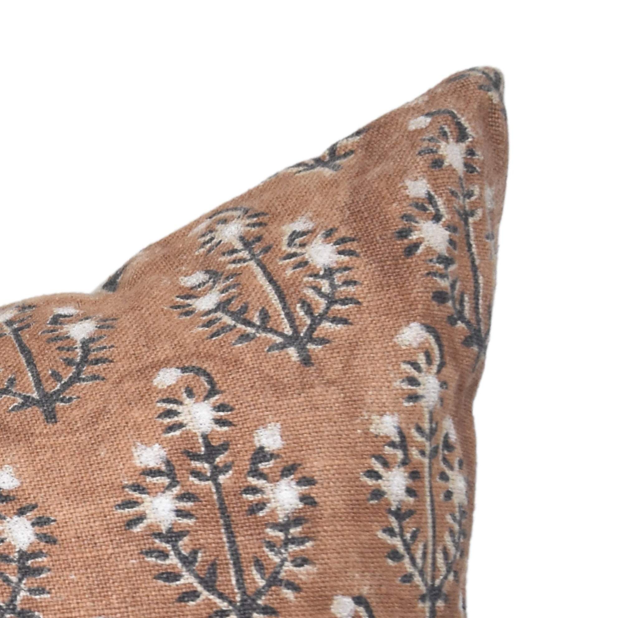 Block print thick linen throw pillow cover- NEEL GAGAN - Fabdivine