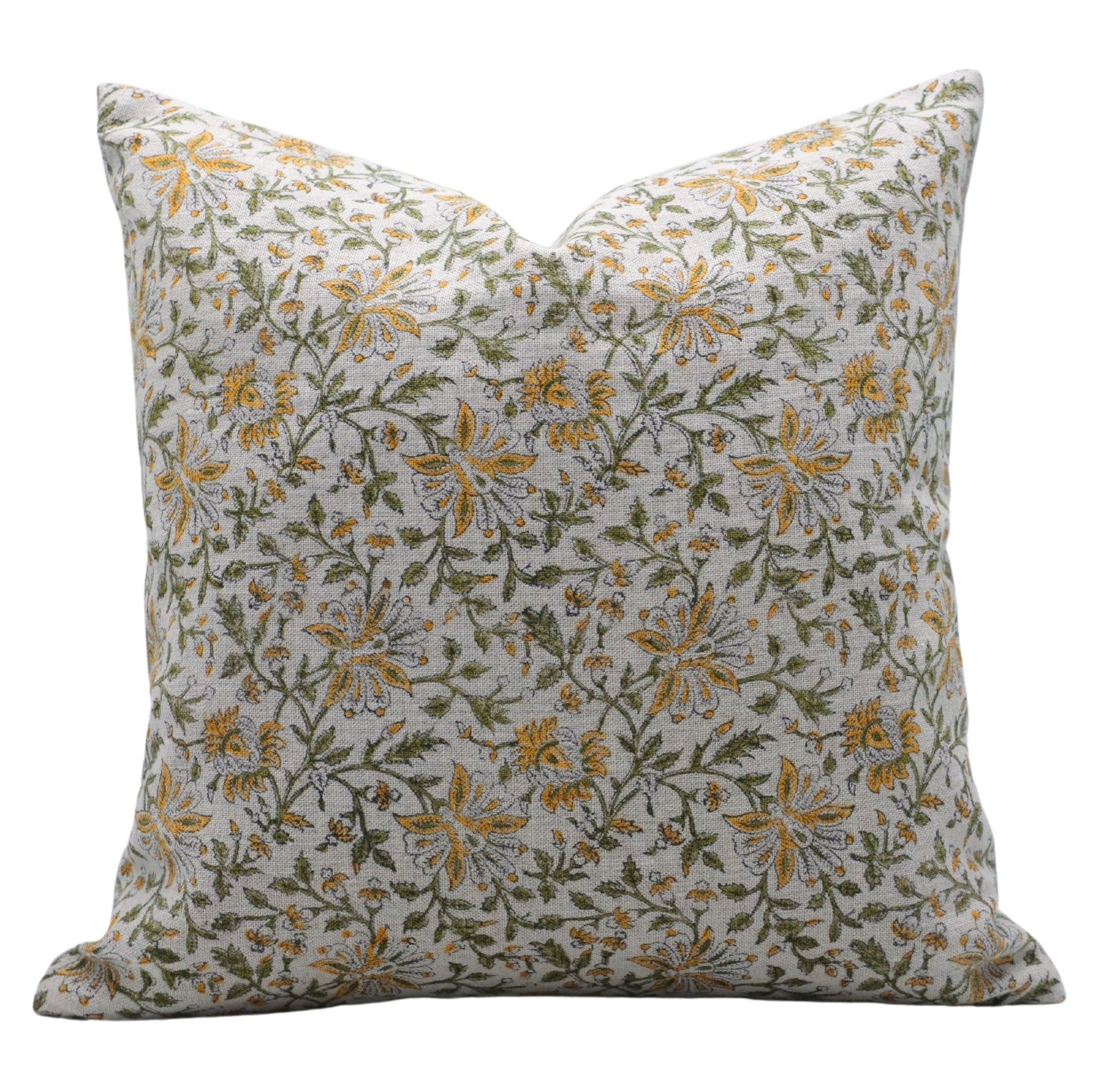 Block print Pillow cover for sofa, couch or bed- Thick Linen- NEERA BEL - Fabdivine