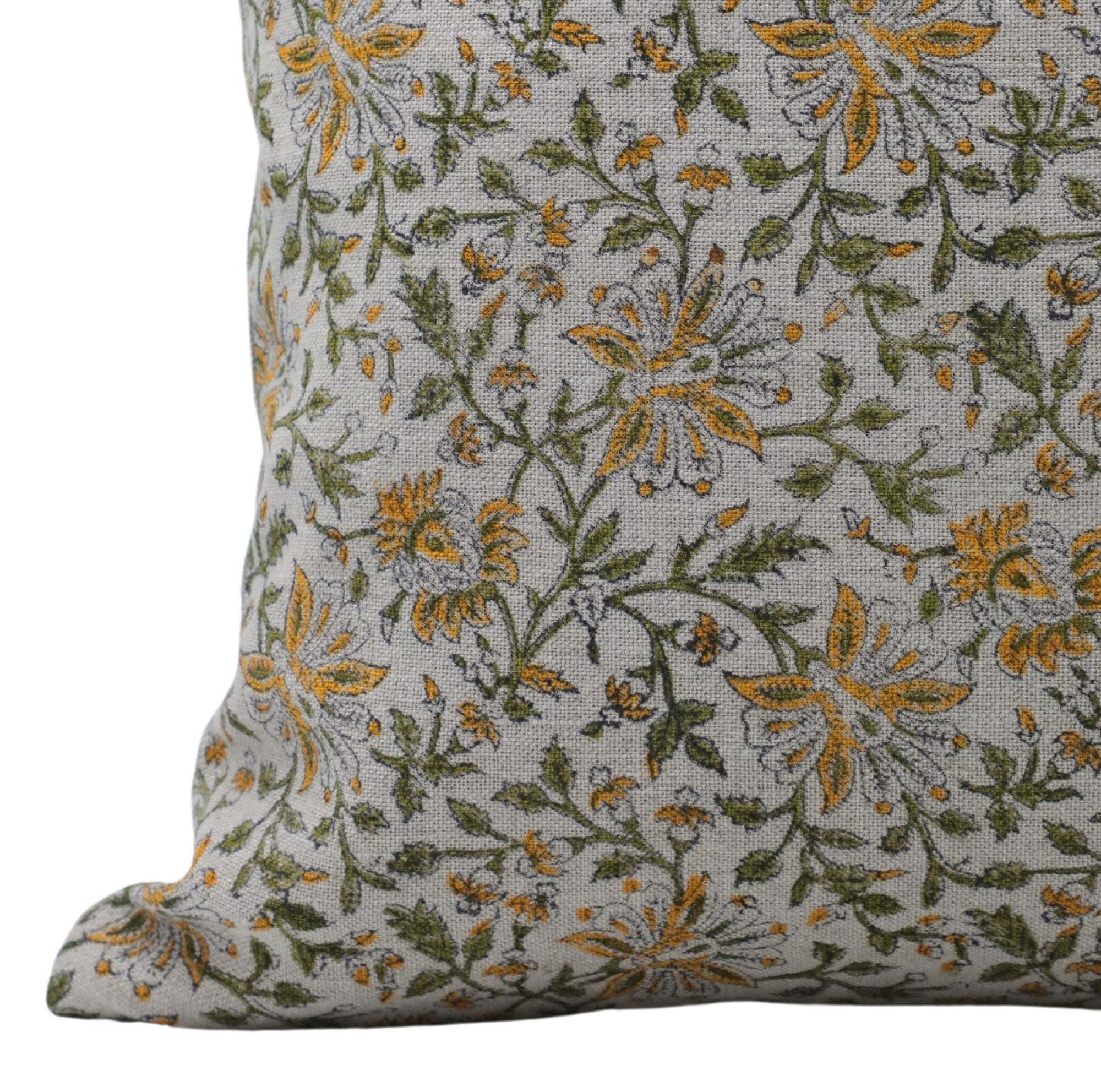 Block print Pillow cover for sofa, couch or bed- Thick Linen- NEERA BEL - Fabdivine