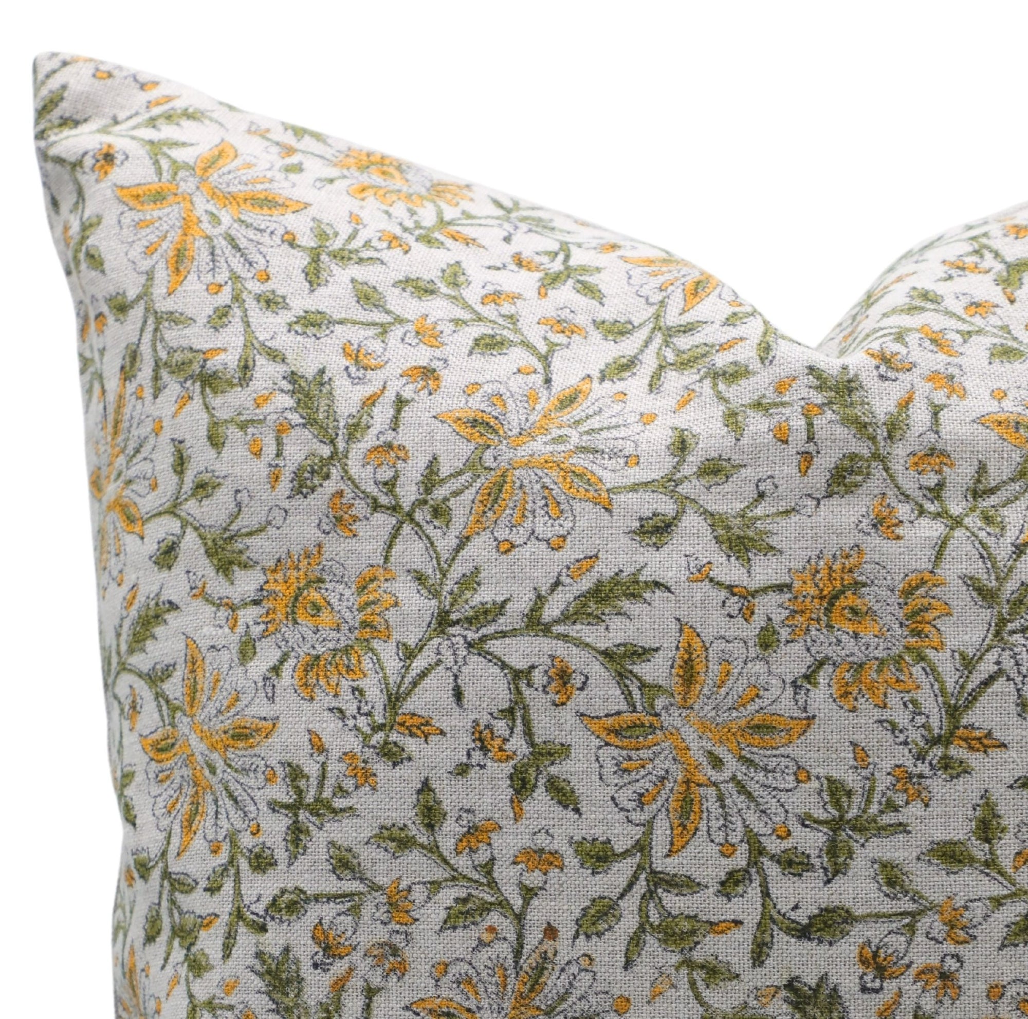 Block print Pillow cover for sofa, couch or bed- Thick Linen- NEERA BEL - Fabdivine